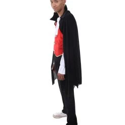 HPO Adult Men's Classic Vampire 3Pc Costume | Black And Red Halloween Costume