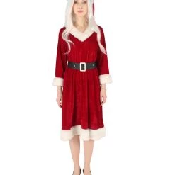 HPO Adult Women's Mrs. Santa Claus Costume | Red Christmas Costume