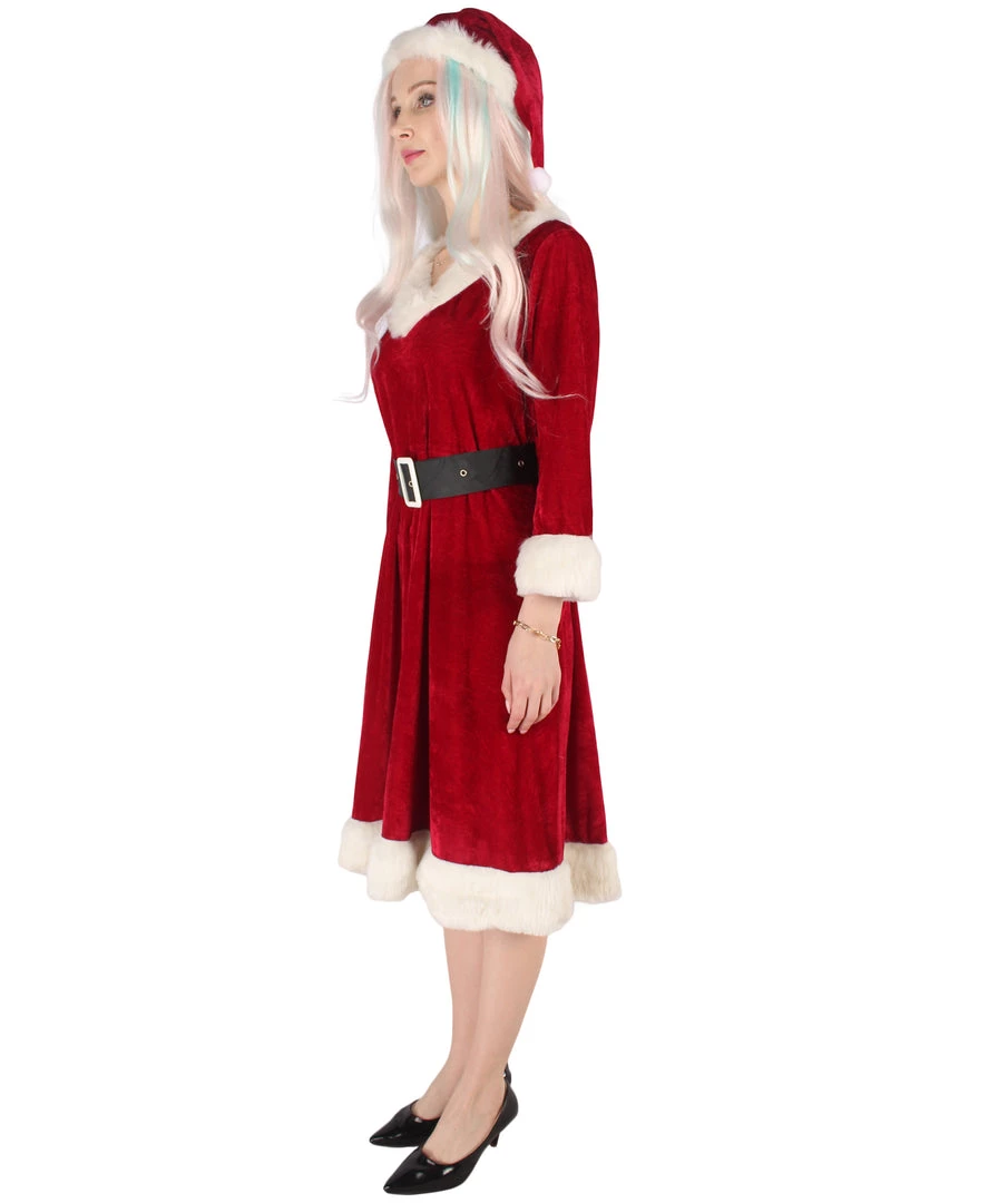HPO Adult Women's Mrs. Santa Claus Costume | Red Christmas Costume