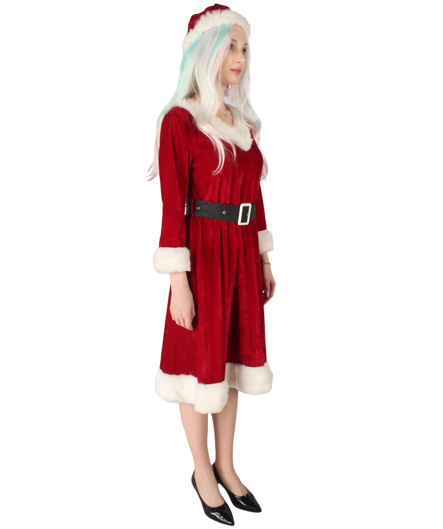 HPO Adult Women's Mrs. Santa Claus Costume | Red Christmas Costume