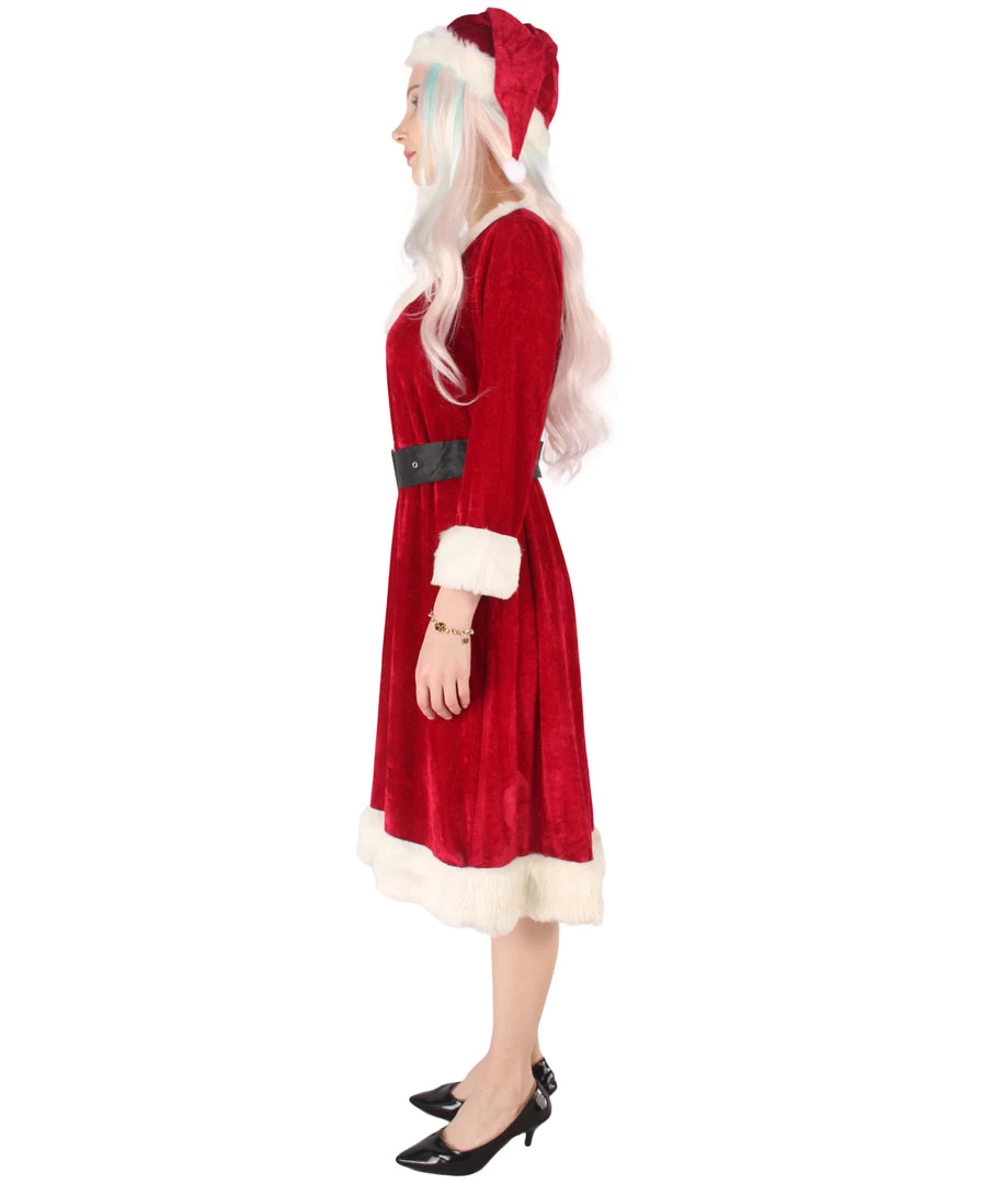 HPO Adult Women's Mrs. Santa Claus Costume | Red Christmas Costume
