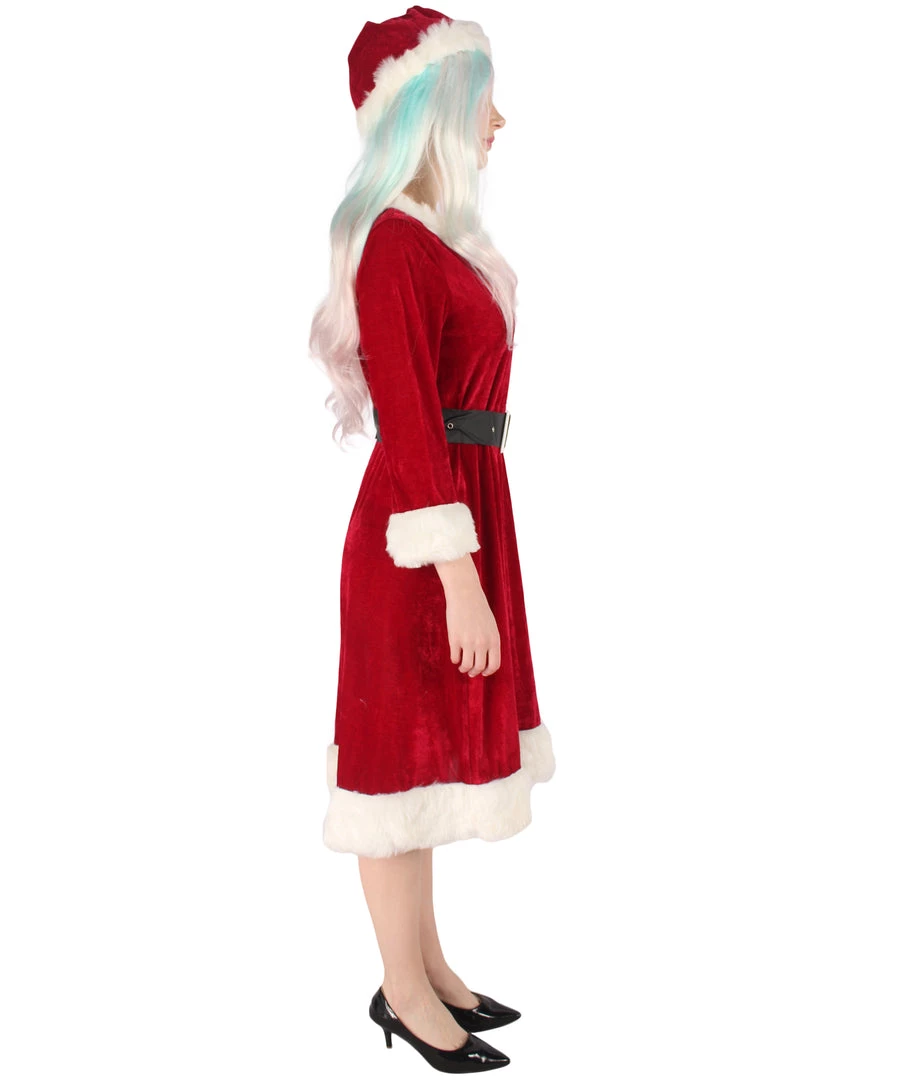 HPO Adult Women's Mrs. Santa Claus Costume | Red Christmas Costume