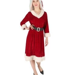 HPO Adult Women's Mrs. Santa Claus Costume | Red Christmas Costume