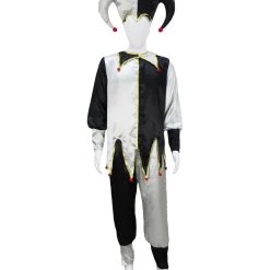 HPO Adult Men's Evil Jester Costume | Black And White Halloween Costume