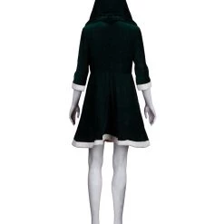 HPO Adult Women's Mrs. Santa Claus Hooded Costume | Green Halloween Costume