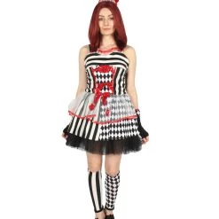 HPO Adult Women's Frightful Clown Scary Costume | Multi Halloween Costume