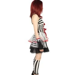 HPO Adult Women's Frightful Clown Scary Costume | Multi Halloween Costume