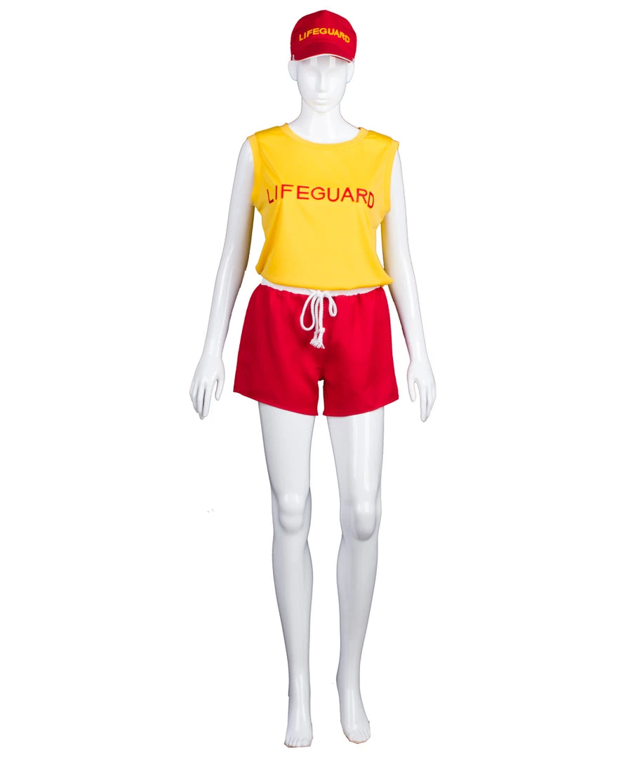 HPO Adult Women's Lifeguard TV/Movie Costume | Red & Yellow Cosplay Costume