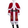 HPO Adult Men's Deluxe Santa Claus With Embroidered Dragon Logo Holiday Costume | Multi Halloween Costume
