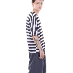 HPO Adult Men's Striped TV/Movie Costume | Black And White Cosplay Costume