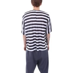 HPO Adult Men's Striped TV/Movie Costume | Black And White Cosplay Costume