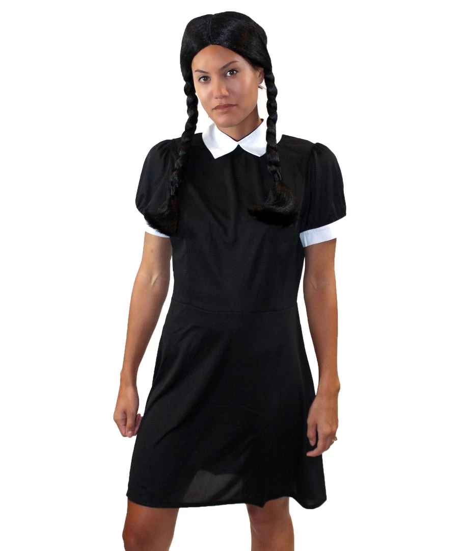 HPO Adult Women's Wednesday TV/Movie Costume | Black Cosplay Costume