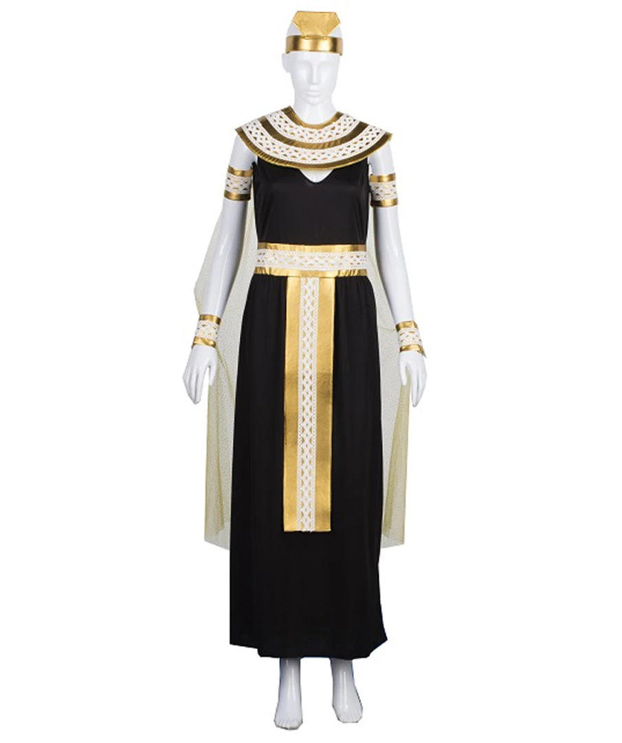HPO Adult Women's Cleopatra Nile Queen Costume | Black & Gold Cosplay Costume