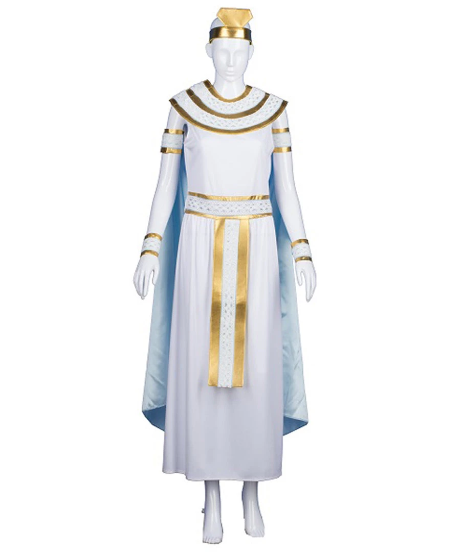 HPO Adult Women's Cleopatra Nile Queen Costume | White & Gold Cosplay Costume
