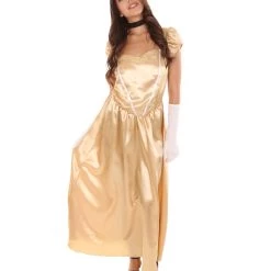 HPO Adult Women's Aristocrat Socialite Dress 20s Costume | Gold Cosplay Costume