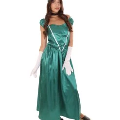 HPO Adult Women's Aristocrat Socialite Dress 20s Costume | Dark Green Cosplay Costume