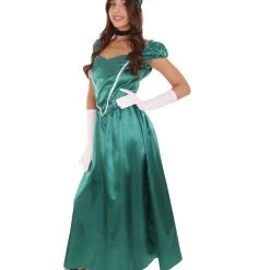HPO Adult Women's Aristocrat Socialite Dress 20s Costume | Dark Green Cosplay Costume