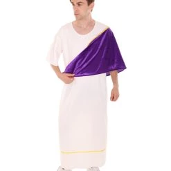 HPO Adult Men's Historical Costume | White And Purple Cosplay Costume