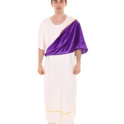 HPO Adult Men's Historical Costume | White And Purple Cosplay Costume