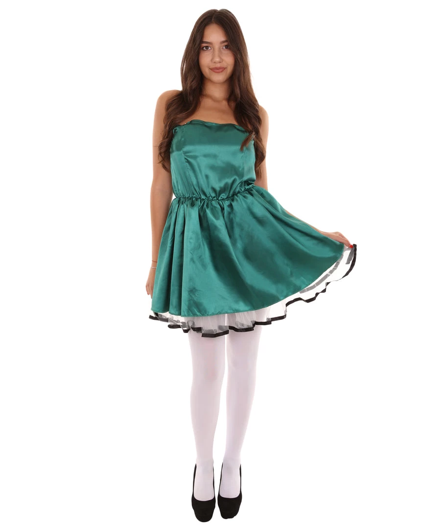 HPO Adult Women's 50s Prom Dress Costume | Dark Green Cosplay Costume