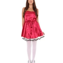 HPO Adult Women's 50s Prom Dress Costume | Dark Red Cosplay Costume