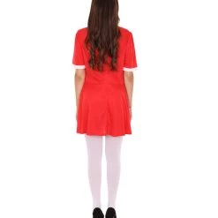 HPO Adult Women's Little Orphan Girl Costume | Red & White Cosplay Costume