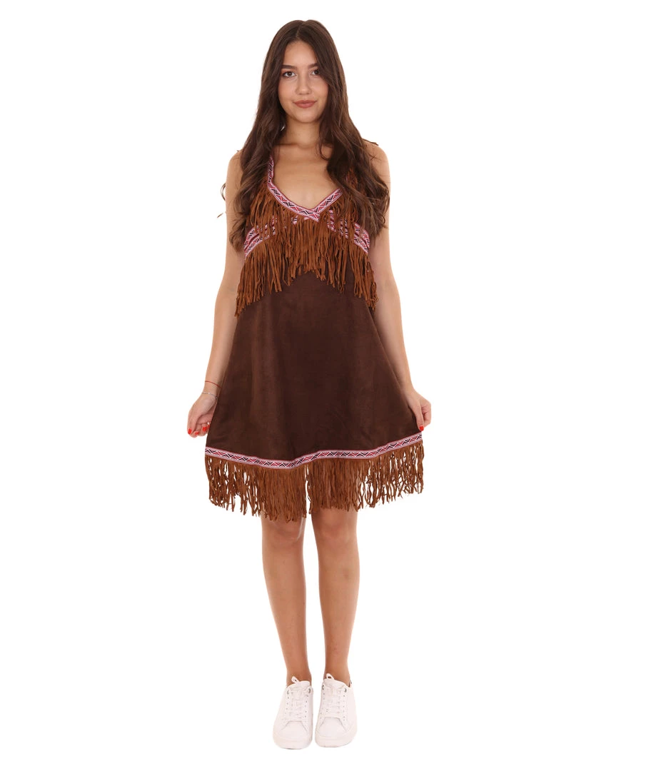 HPO Adult Women's Indian Costume | Brown Cosplay Costume