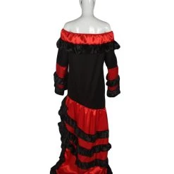 HPO Adult Women's Spanish Senorita Costume | Red & Black Cosplay Costume