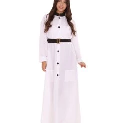 HPO Adult Women's Historical Scientist Costume | White & Black Halloween Costume