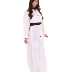 HPO Adult Women's Historical Scientist Costume | White & Black Halloween Costume