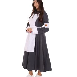 HPO Adult Women's Vintage Nurse Costume | Black & White Cosplay Costume