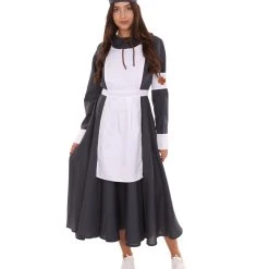 HPO Adult Women's Vintage Nurse Costume | Black & White Cosplay Costume