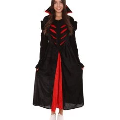 HPO Adult Women's Queen Of Vampires Costume | Black & Red Halloween Costume