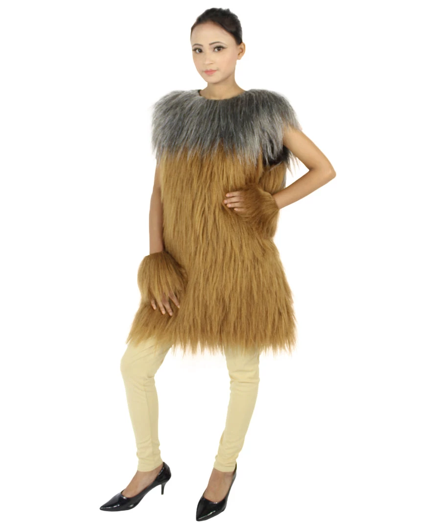 HPO Adult Women's Hairy Warrior Ape Military Leader Resistance Fighter Unisex Costume | Multiple Color Options Cosplay Costume