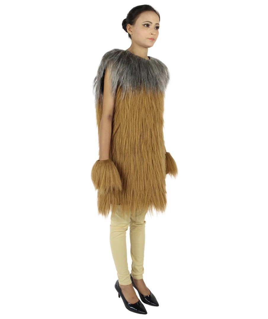 HPO Adult Women's Hairy Warrior Ape Military Leader Resistance Fighter Unisex Costume | Multiple Color Options Cosplay Costume