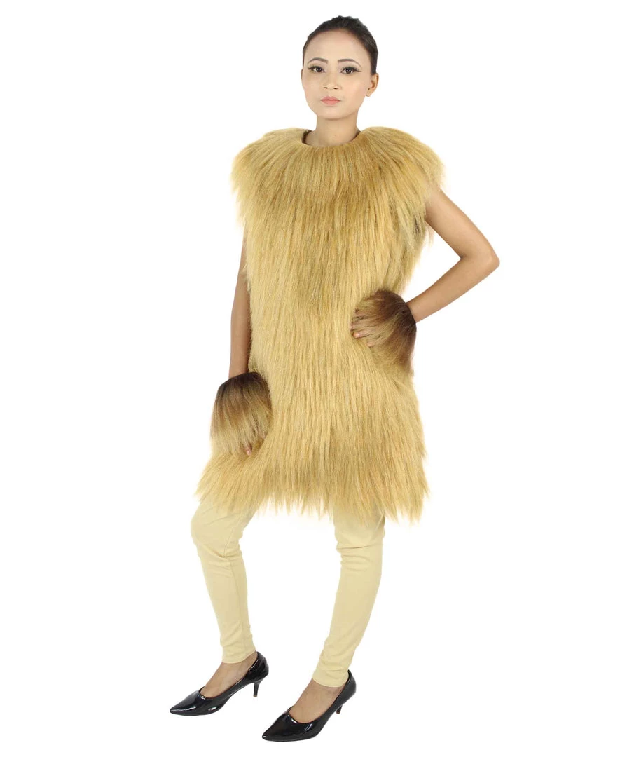 HPO Adult Women's Hairy Warrior Ape Military Leader Resistance Fighter Unisex Costume | Multiple Color Options Cosplay Costume