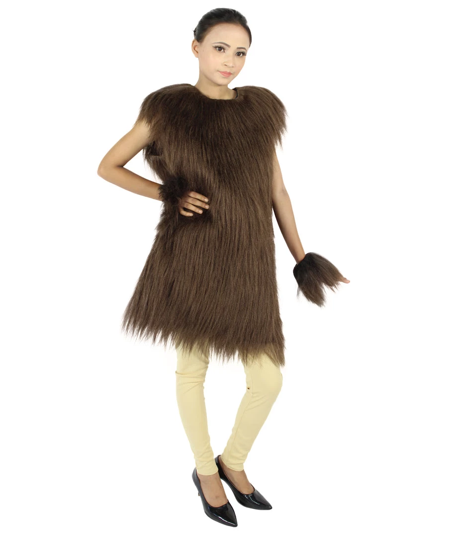 HPO Adult Women's Hairy Warrior Ape Military Leader Resistance Fighter Unisex Costume | Multiple Color Options Cosplay Costume