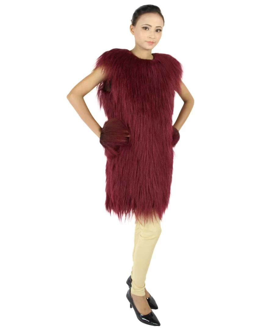 HPO Adult Women's Hairy Warrior Ape Military Leader Resistance Fighter Unisex Costume | Multiple Color Options Cosplay Costume