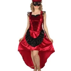 HPO Men's Adult Women Venetian Costume | Red Cosplay Costume