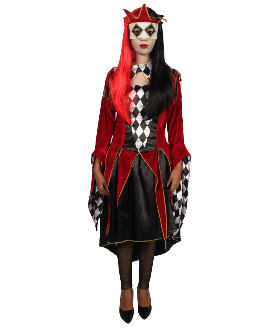 HPO Adult Women GOTHIC VENETIAN Costume | Red & Black Halloween Costume Men's
