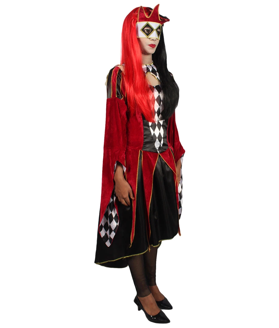 HPO Adult Women GOTHIC VENETIAN Costume | Red & Black Halloween Costume Men's