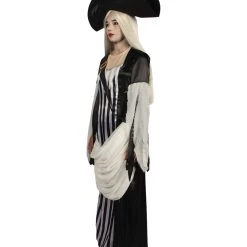 HPO Adult Women Ghost Pirate Costume | Black & White Cosplay Halloween Costume Men's