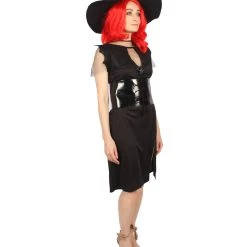 HPO Adult Women Bat Witch Costume | Black Halloween Costume Men's