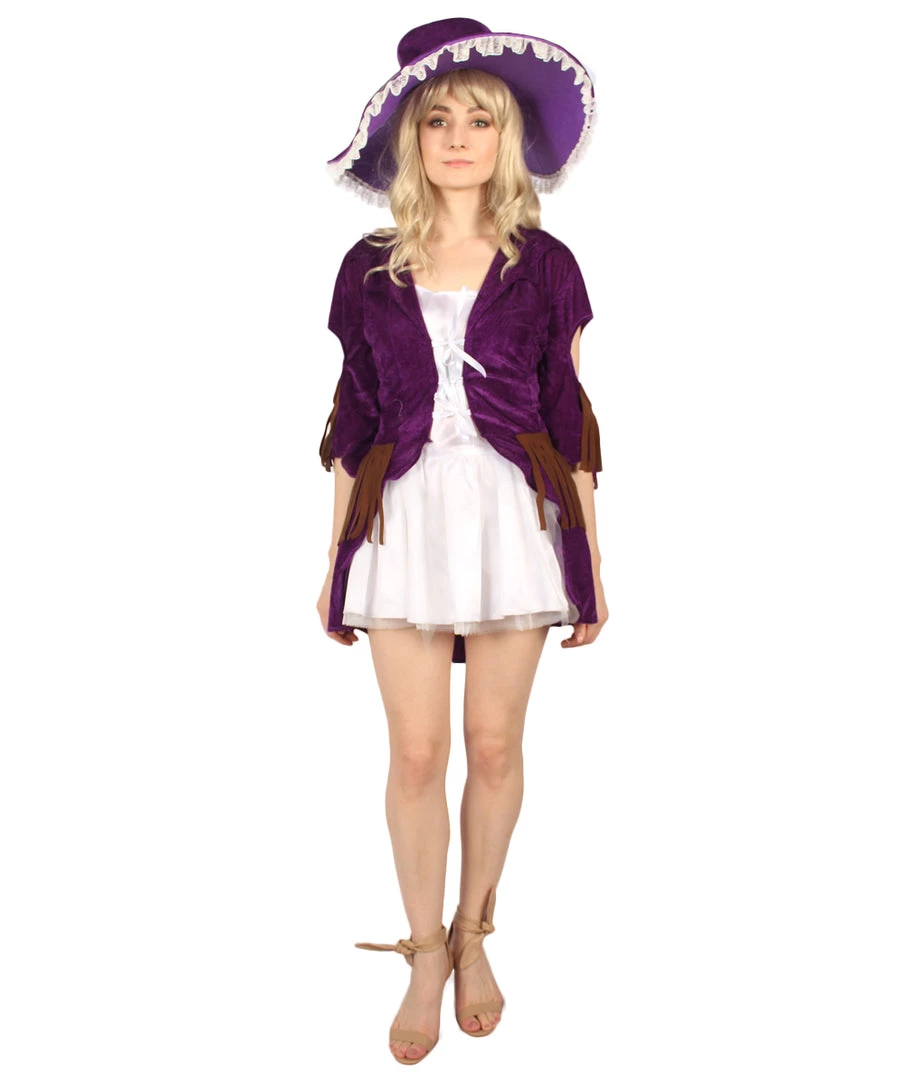 HPO Men's Adult Women Ghost Ship Pirate Costume | White & Dark Purple Cosplay Costume