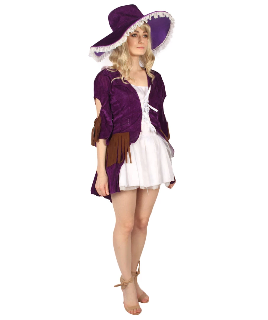 HPO Men's Adult Women Ghost Ship Pirate Costume | White & Dark Purple Cosplay Costume