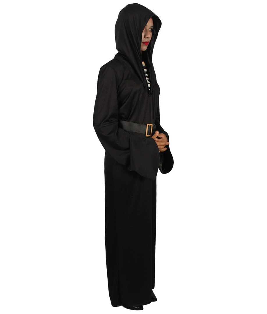HPO Adult Women Grim Reaper Costume | Black Halloween Costume Men's
