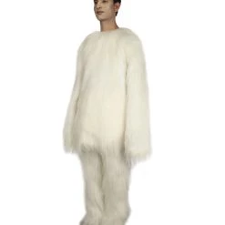 HPO Furry Cat Collection | Men's White Furry Cat Costume With Tail | Cosplay Halloween Costume