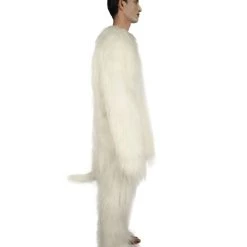 HPO Furry Cat Collection | Men's White Furry Cat Costume With Tail | Cosplay Halloween Costume