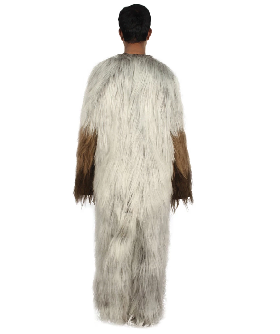 HPO Furry Cat Collection | Men's White And Brown Spiked Furry Cat Costume With Tail | Cosplay Halloween Costume