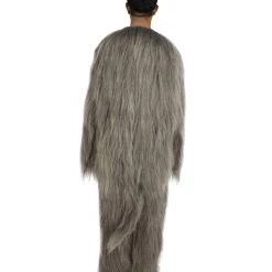HPO Furry Dog Collection | Men's White And Grey Straight Long Furry Dog Costume With Tail | Cosplay Costume